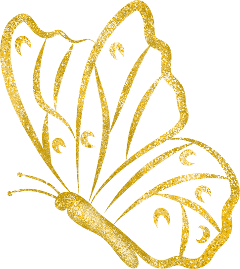 Gold Butterfly Decoration with Glitter
