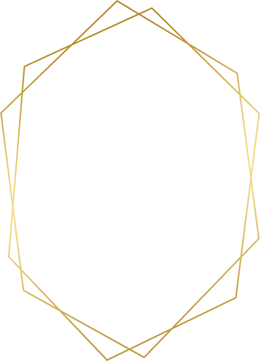 Gold Polygon Golden Frame Wedding Invitation Card Hexagon